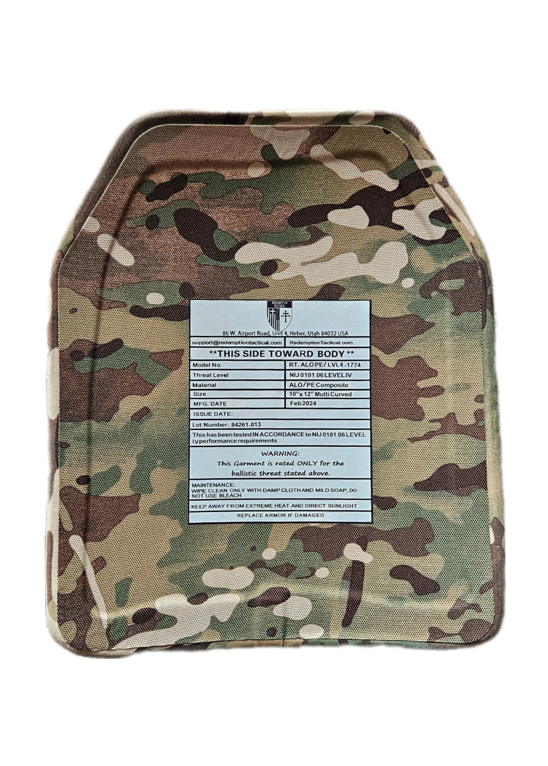 Double MULTI-CURVE | 10x12 Level III Ultra Light PE Ballistic Female Multicurve Plates (Single Plate or as a Set)
