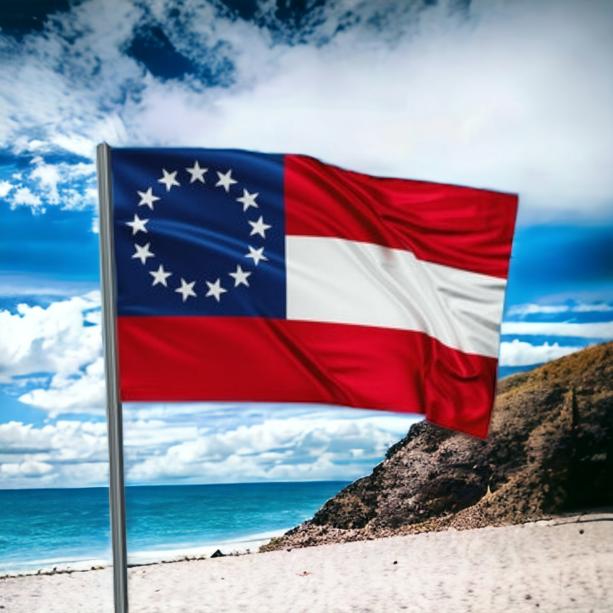 1st National w/ 13 Stars Flag