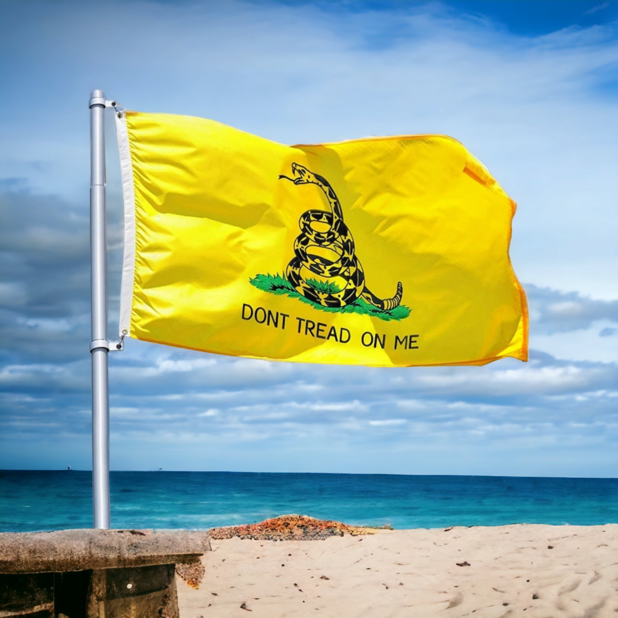 Don't Tread On Me Gadsden Flag - Yellow