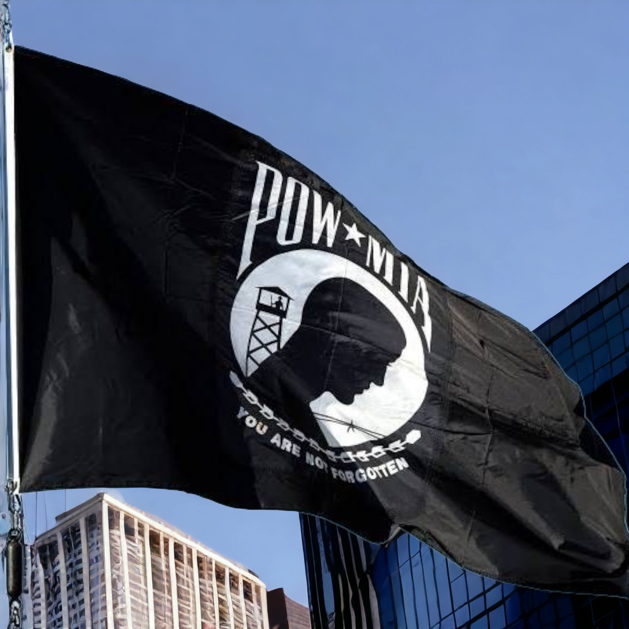 Black and White POW Flag