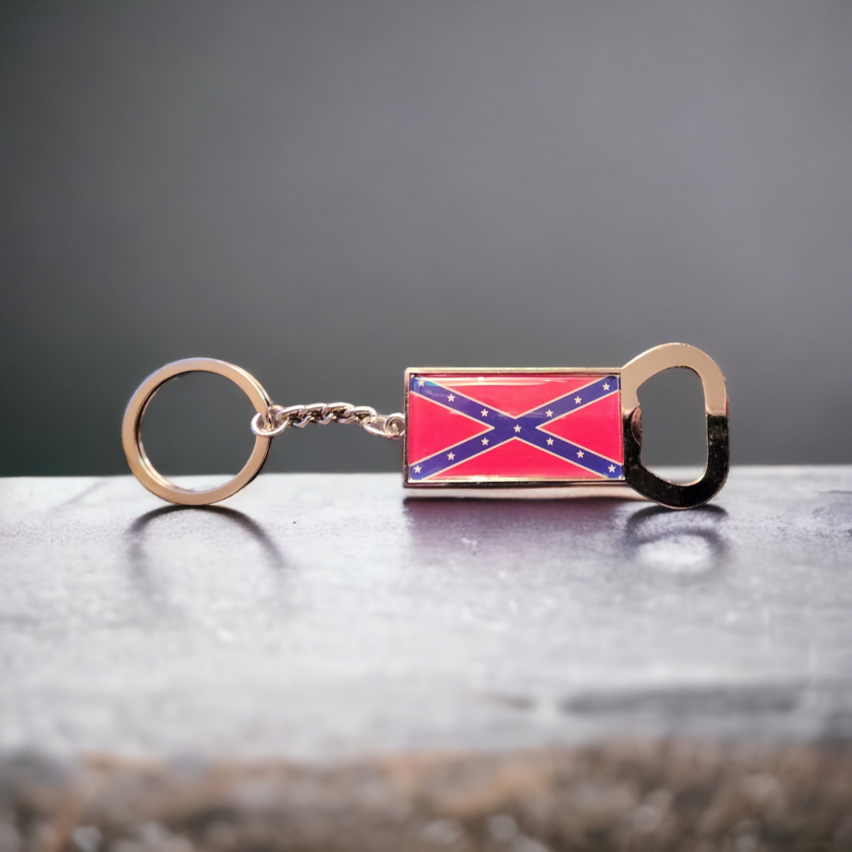 Battle Flag Bottle Opener Keychain