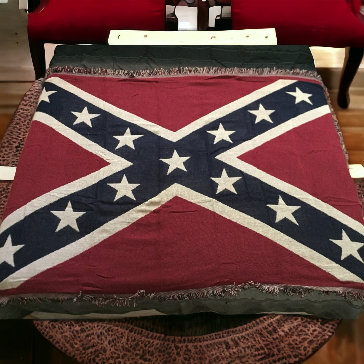 Woven Battle Flag Afghan Blanket