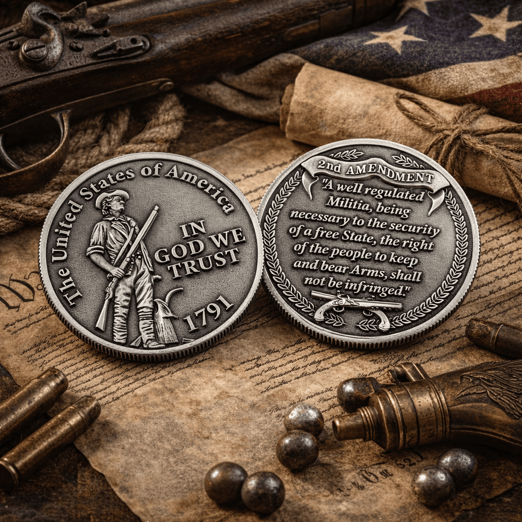 America250™ 2nd Amendment Freedom Coin (1776–2026) – Antique Nickel