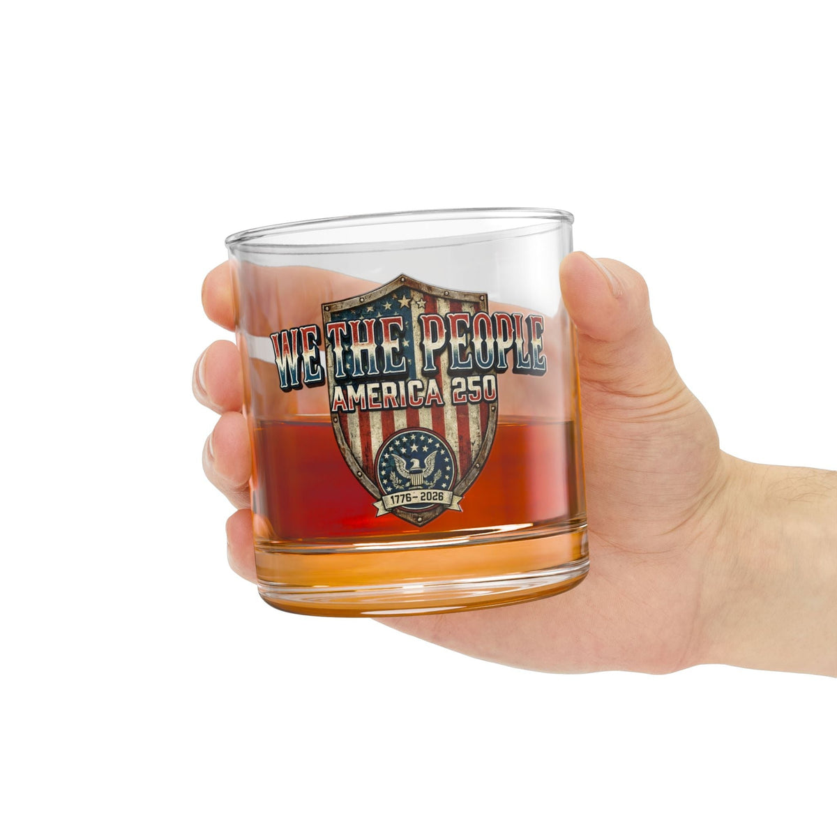 Patriotic We the People America’s 250th Anniversary Rocks Glass