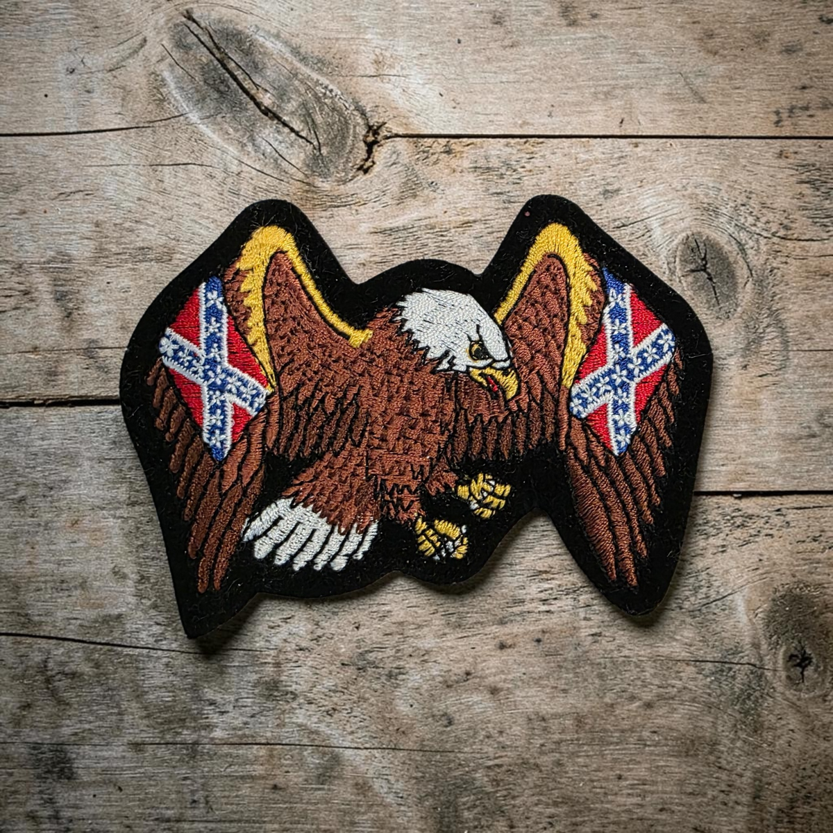 Battle Flag Biker Patch - Eagle With Spread Wings
