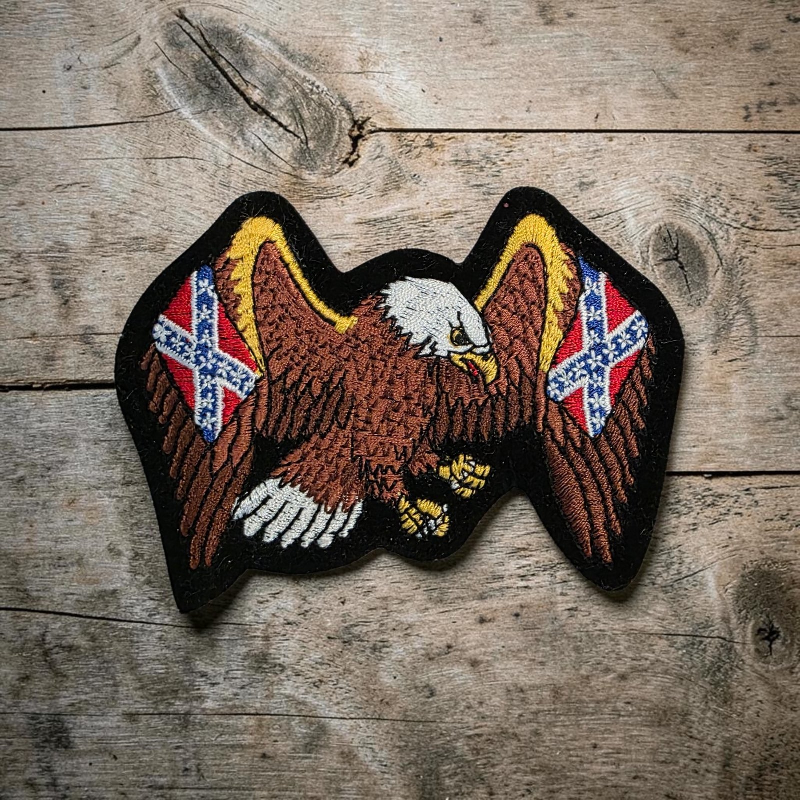 Battle Flag Biker Patch - Eagle With Spread Wings