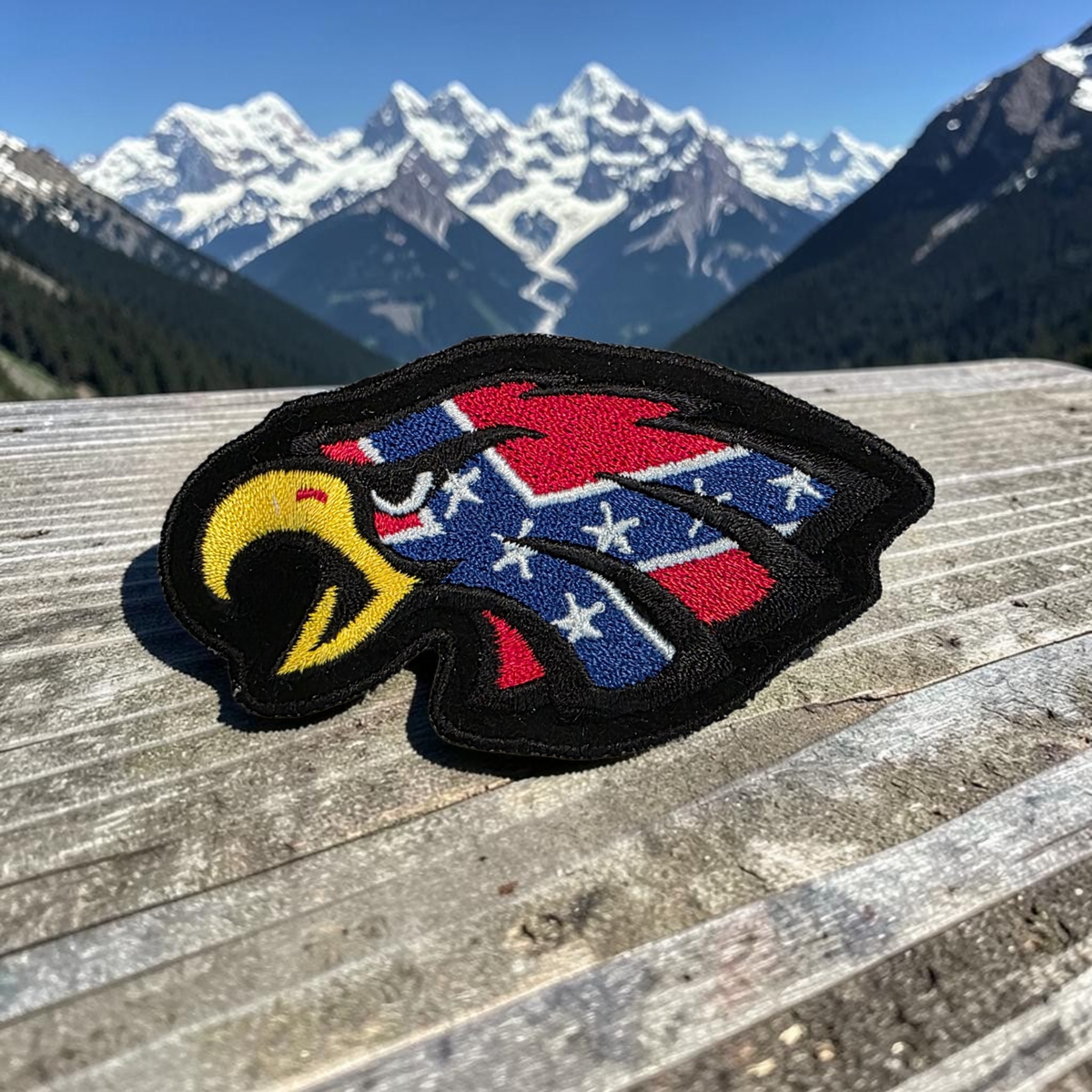 Battle Flag Biker Patch - Eagle Head