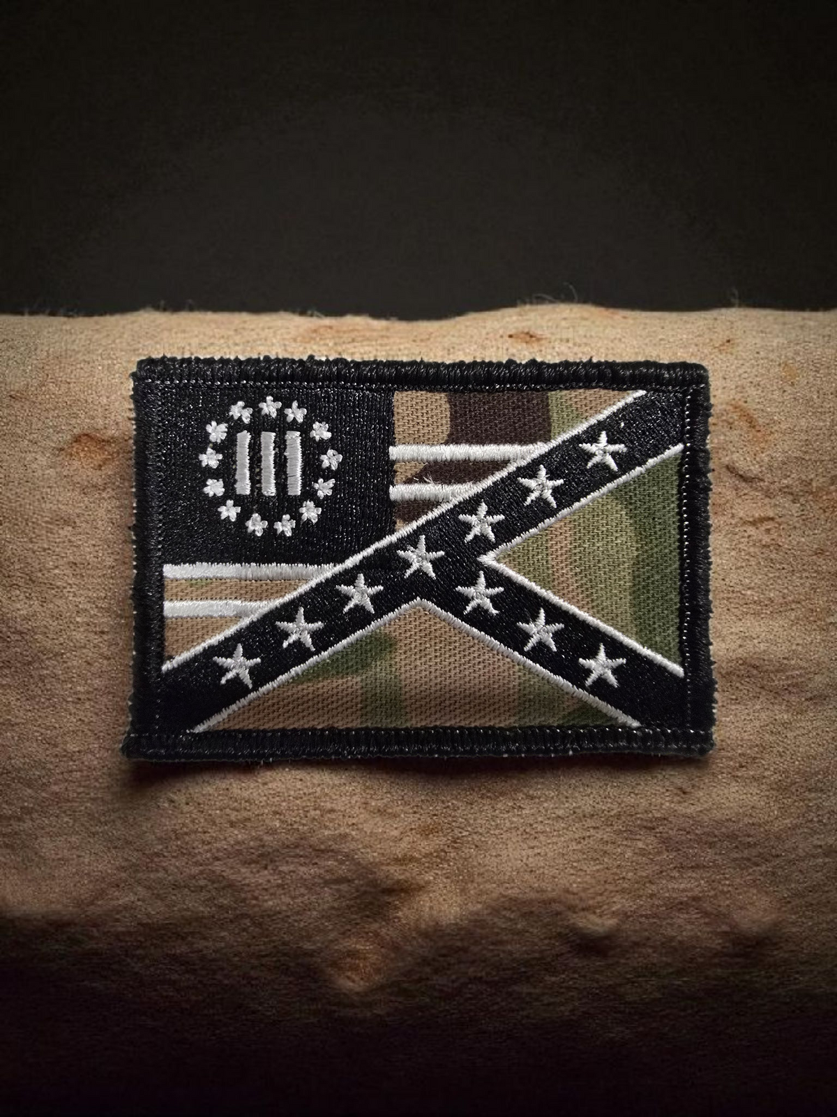 Half Betsy Ross / Half Battle Flag Velcro Patch