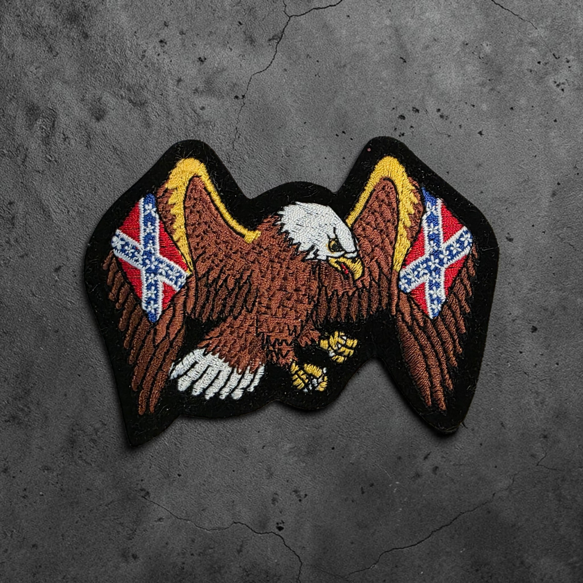 Battle Flag Biker Patch - Eagle With Spread Wings