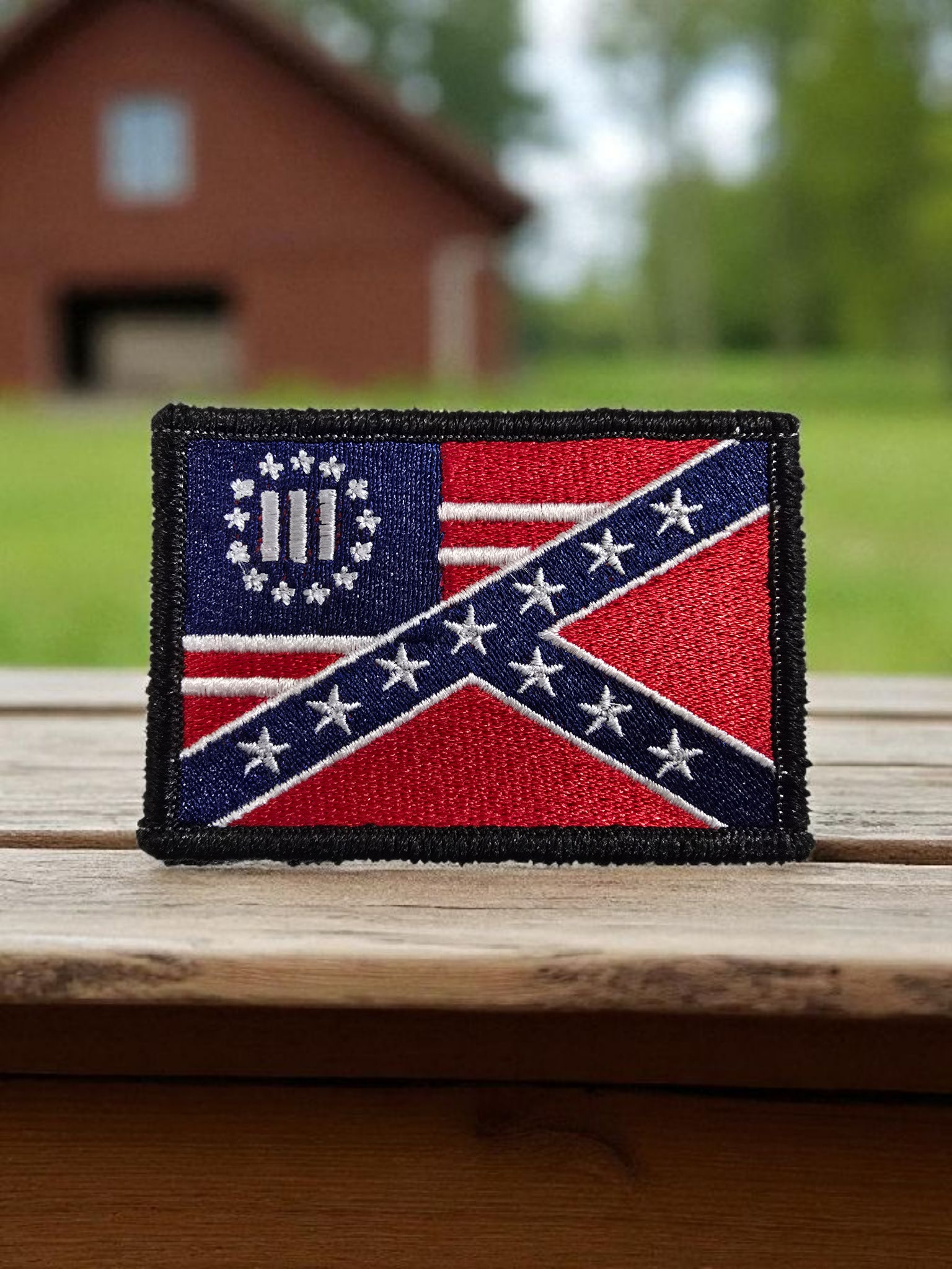 Half Betsy Ross / Half Battle Flag Velcro Patch