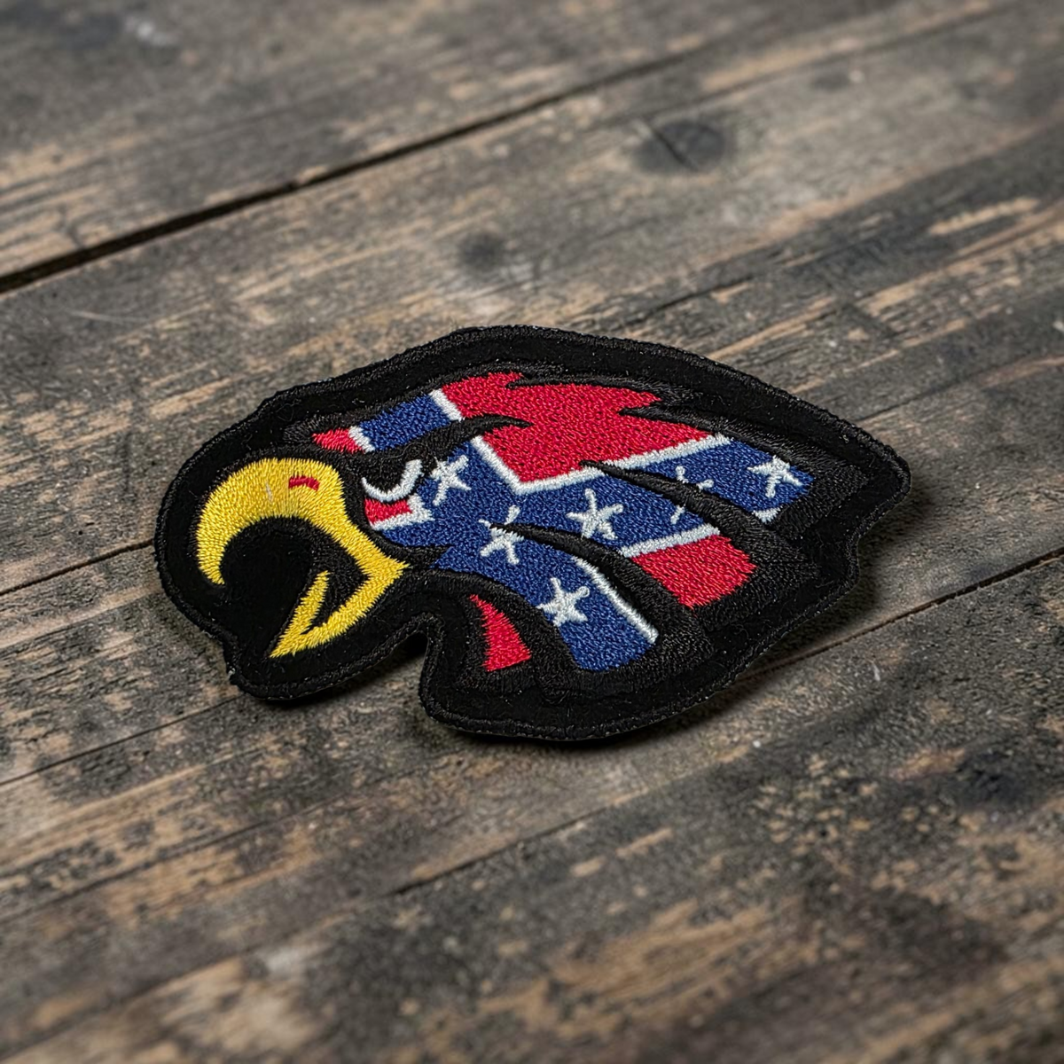 Battle Flag Biker Patch - Eagle Head