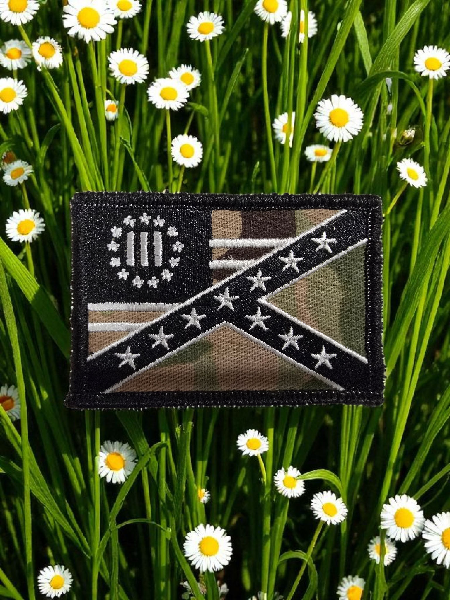 Half Betsy Ross / Half Battle Flag Velcro Patch