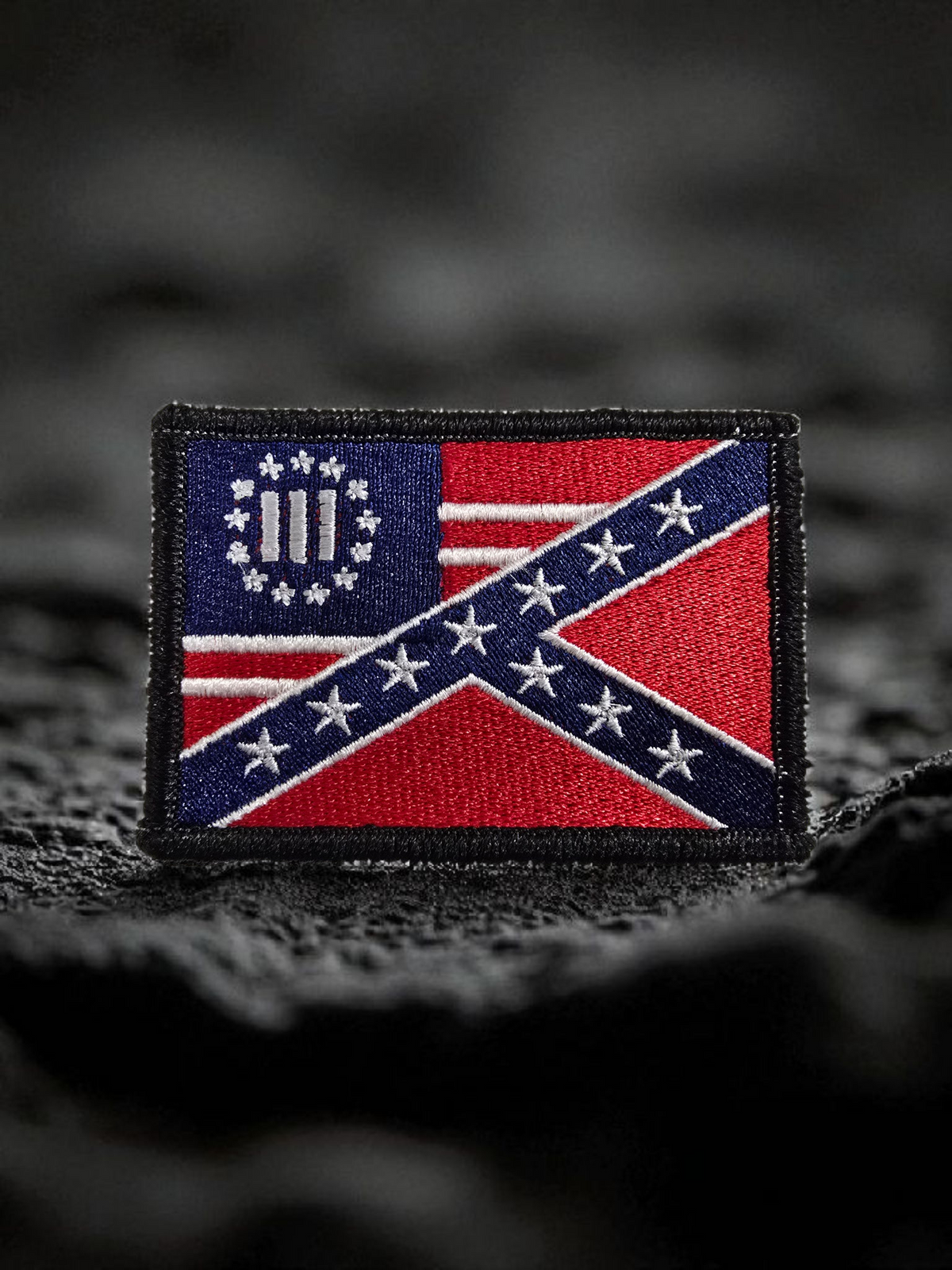 Half Betsy Ross / Half Battle Flag Velcro Patch