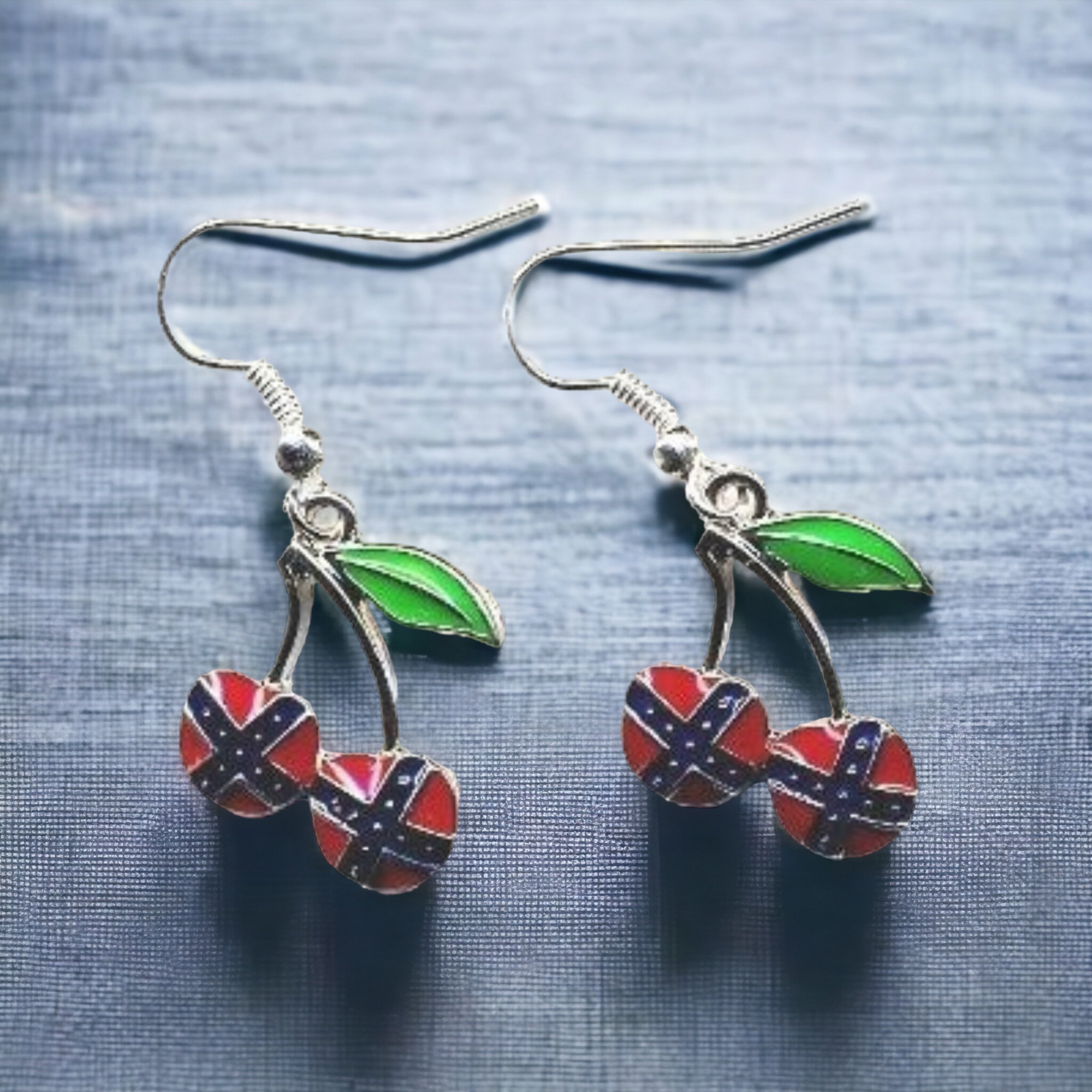 Battle Flag Cherries Dangle Earrings