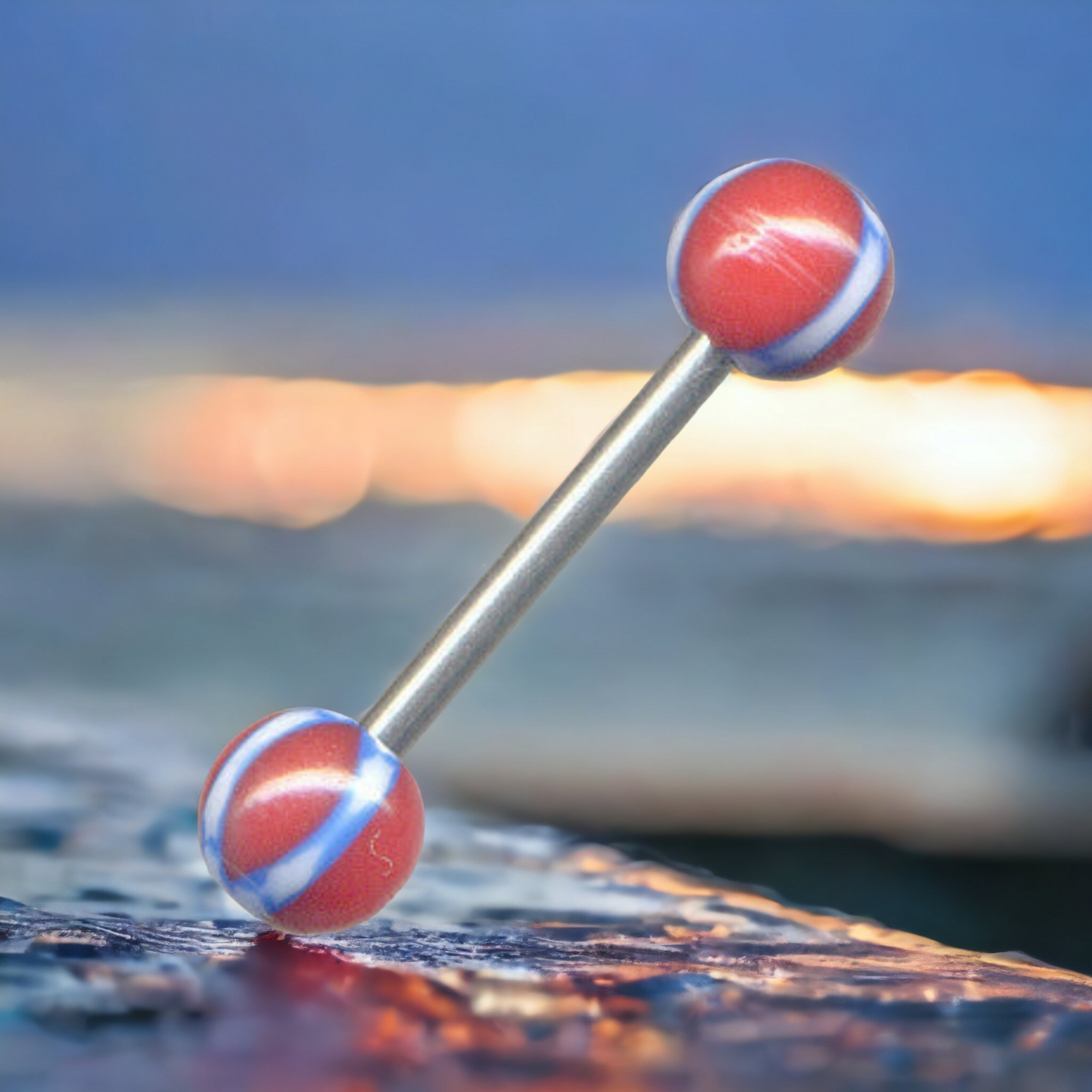 Battle Flag Barbell Jewelry 14mm (2pk)