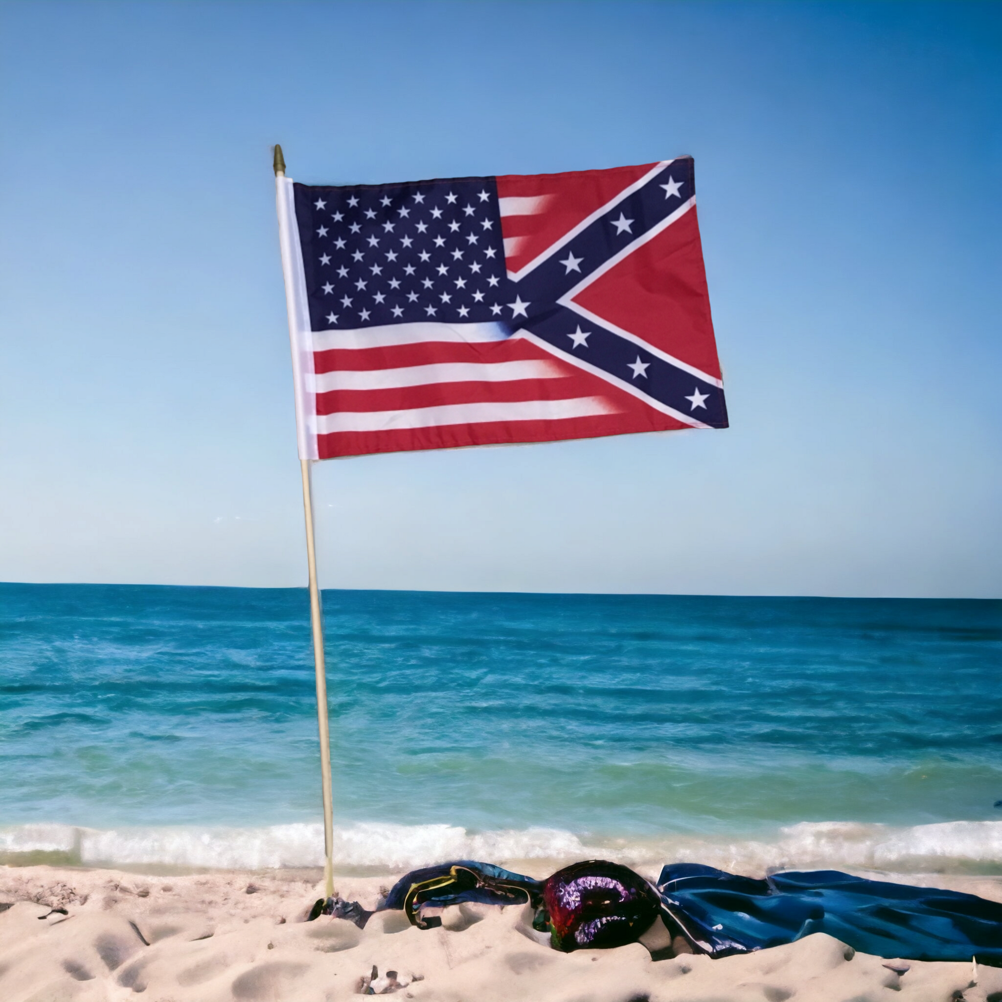 US Battle Flag Combo Gravesite Stick Flag