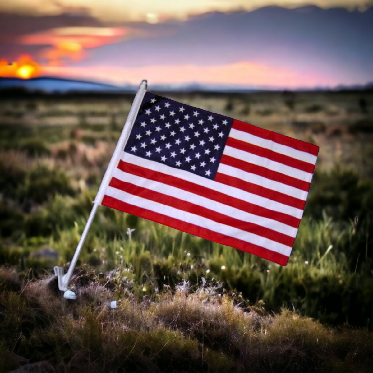 Double-Sided Woven Auto Window Flag - United States
