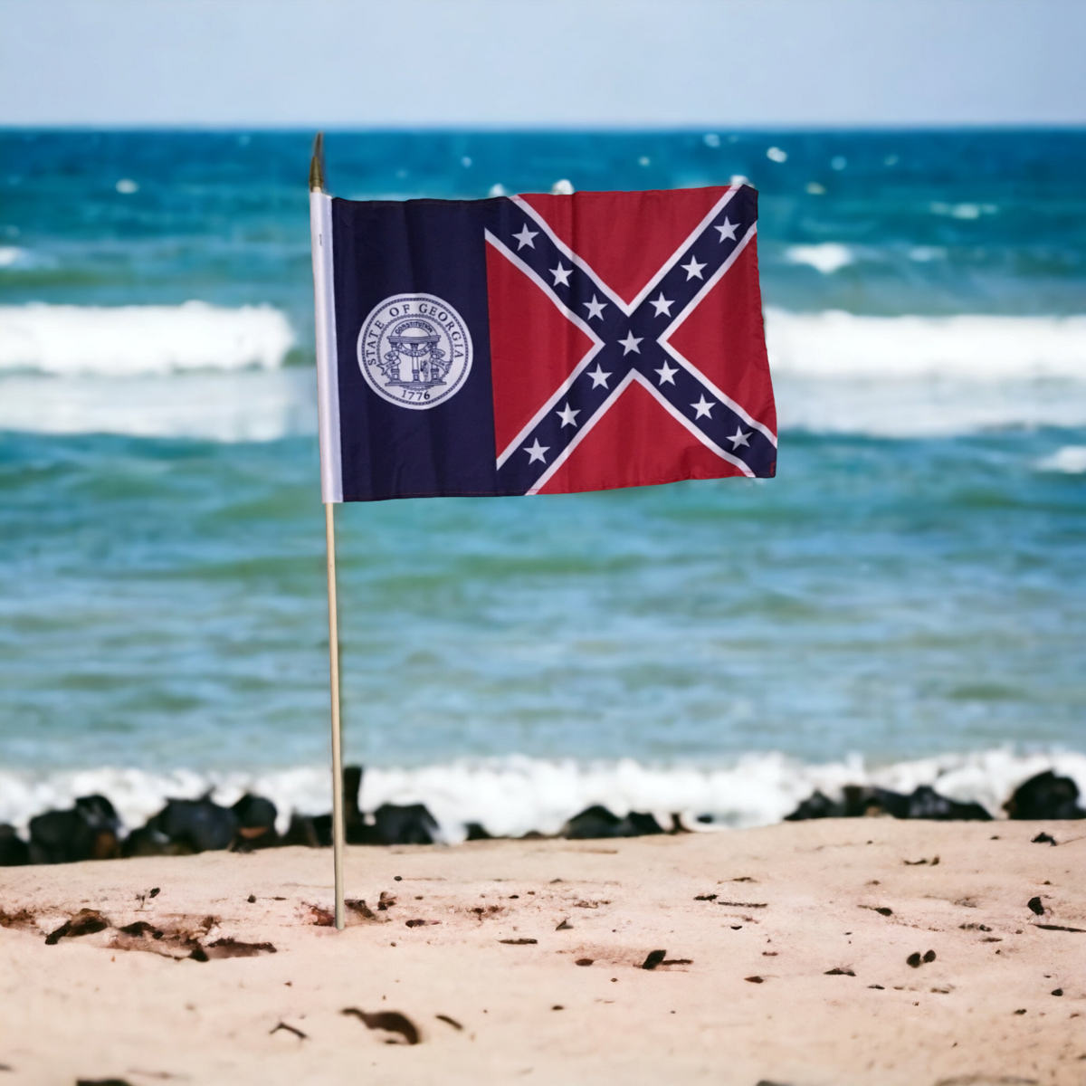 Old Georgia Gravesite Stick Flag