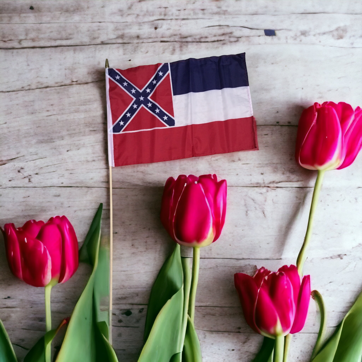 True Mississippi Flag Gravesite Stick Flag