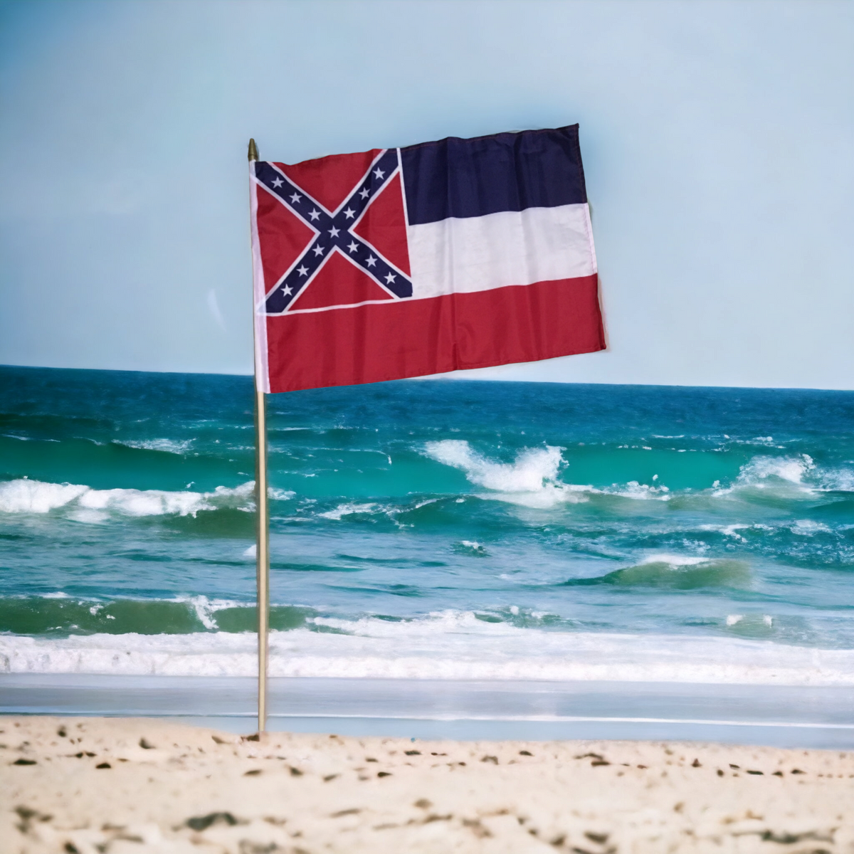 True Mississippi Flag Gravesite Stick Flag