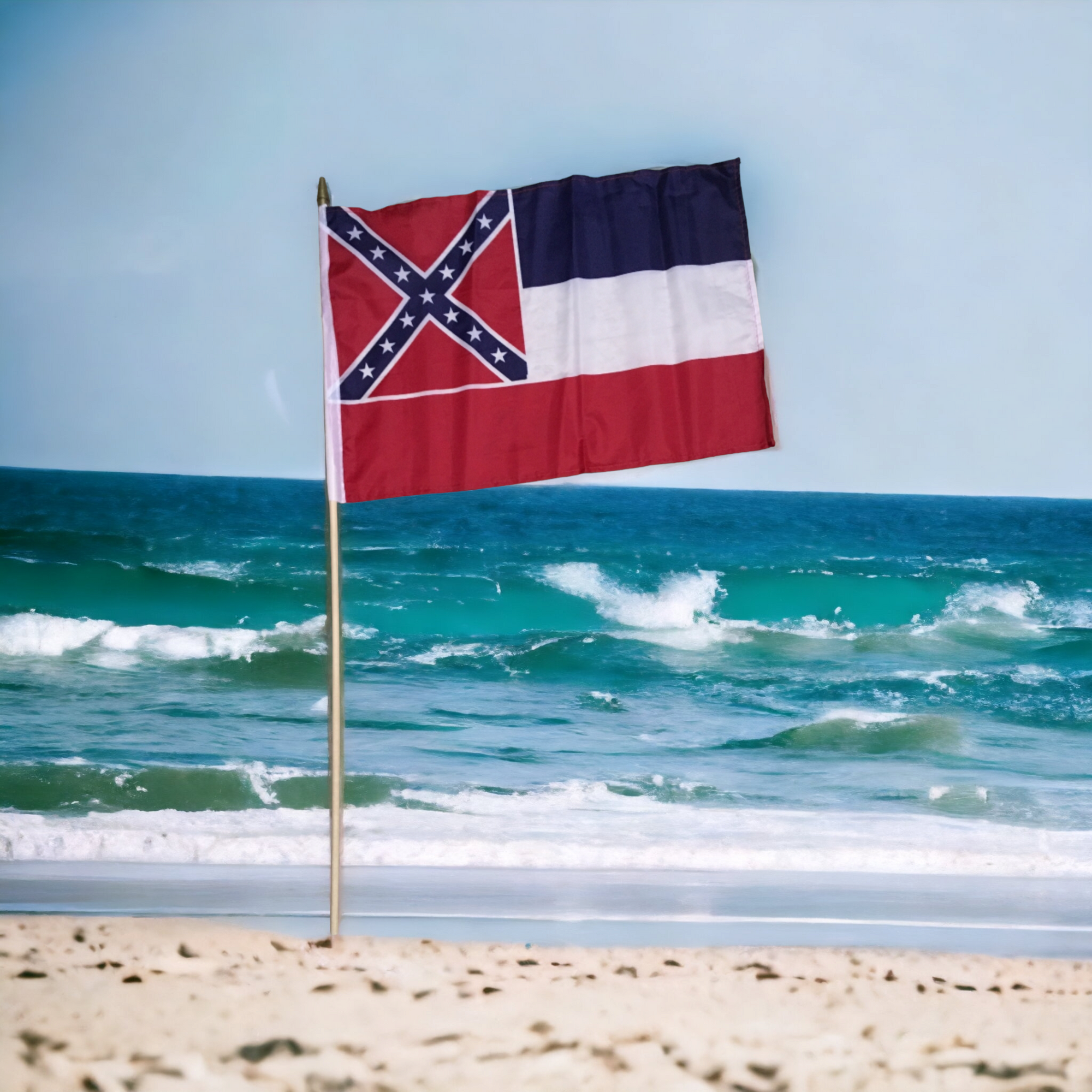 True Mississippi Flag Gravesite Stick Flag